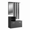 Selsey Meubles D'entrée Et à Chaussures Meuble D’entrée Multifonctionnel 85 Cm 1 Miroir Noir -Meubles d'appoint Soldes meuble d entree multifonctionnel 85 cm 1 miroir noir