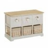 Wadiga Meubles D'entrée Et à Chaussures Meuble De Rangement D'entrée 3 Tiroirs + 3 Paniers 71x32x49cm -Meubles d'appoint Soldes meuble de rangement d entree 3 tiroirs 3 paniers 71x32x49cm