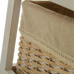 Wadiga Meubles D'entrée Et à Chaussures Meuble De Rangement D'entrée 3 Tiroirs + 3 Paniers 71x32x49cm -Meubles d'appoint Soldes meuble de rangement d entree 3 tiroirs 3 paniers 71x32x49cm 2