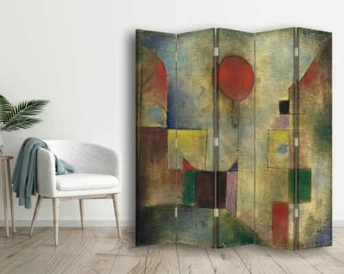 Legendarte Paravents Paravent - Cloison Ballon Rouge - Paul Klee Cm 180x170 (5 Volets) 4 Legendarte Paravents Paravent - Cloison Ballon Rouge - Paul Klee Cm 180x170 (5 Volets) – Image 2