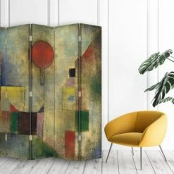 Legendarte Paravents Paravent - Cloison Ballon Rouge - Paul Klee Cm 180x170 (5 Volets) 8 Legendarte Paravents Paravent - Cloison Ballon Rouge - Paul Klee Cm 180x170 (5 Volets) -Meubles d'appoint Soldes paravent cloison ballon rouge paul klee cm 180x170 5 volets 2
