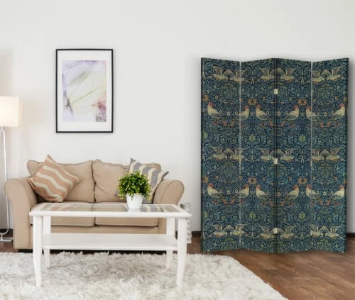 Legendarte Paravents Paravent - Cloison Bird - William Morris 145x170cm (4 Volets) 4 Legendarte Paravents Paravent - Cloison Bird - William Morris 145x170cm (4 Volets) – Image 2