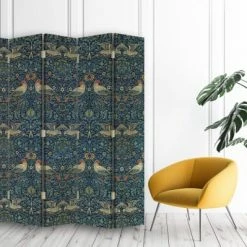 Nouveaux produits -Meubles d'appoint Soldes paravent cloison bird william morris 180x170cm 5 volets 1