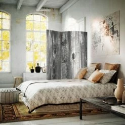 Legendarte Paravents Paravent - Cloison Black And White Wood 110x150cm (3 Volets) -Meubles d'appoint Soldes paravent cloison black and white wood 110x150cm 3 volets 1