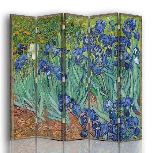 Legendarte Paravents Paravent - Cloison Iris - Vincent Van Gogh Cm 180x170 (5 Volets) 3 Legendarte Paravents Paravent - Cloison Iris - Vincent Van Gogh Cm 180x170 (5 Volets)