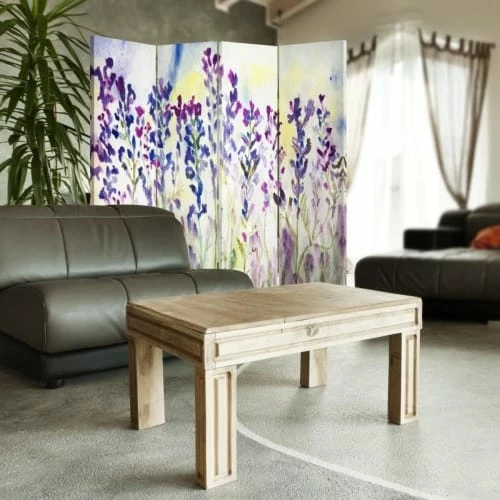 Legendarte Paravents Paravent Cloison Lavender Watercolour 145x180cm (4 Volets) 5 Legendarte Paravents Paravent Cloison Lavender Watercolour 145x180cm (4 Volets) – Image 3