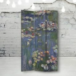 Legendarte Paravents Paravent Cloison Nymphéas - Claude Monet 110x150cm (3 Volets) -Meubles d'appoint Soldes paravent cloison nympheas claude monet 110x150cm 3 volets 2
