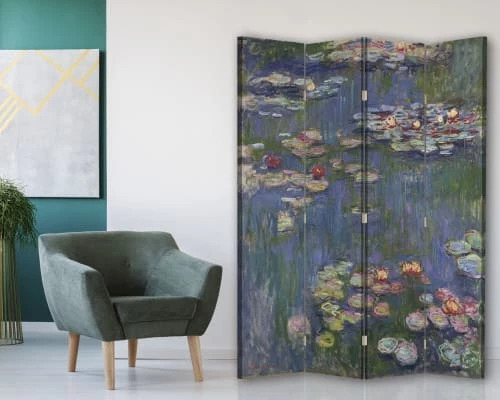 Legendarte Paravents Paravent Cloison Nymphéas - Claude Monet 145x180cm (4 Volets) 4 Legendarte Paravents Paravent Cloison Nymphéas - Claude Monet 145x180cm (4 Volets) – Image 2
