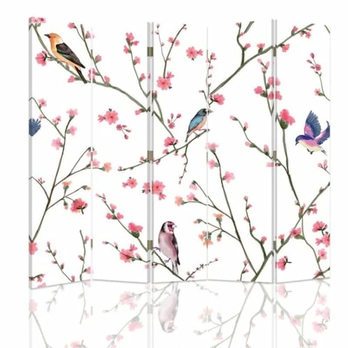 Legendarte Paravents Paravent - Cloison Songbirds Cm 180x170 (5 Volets) 3 Legendarte Paravents Paravent - Cloison Songbirds Cm 180x170 (5 Volets)