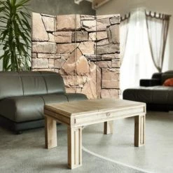 Legendarte Paravents Paravent Cloison Stonewall 145x180cm (4 Volets) -Meubles d'appoint Soldes paravent cloison stonewall 145x180cm 4 volets 2