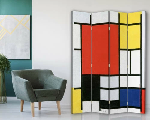 Legendarte Paravents Paravent Composition Avec Large Plan Rouge Mondrian 145x180cm (4x) 4 Legendarte Paravents Paravent Composition Avec Large Plan Rouge Mondrian 145x180cm (4x) – Image 2