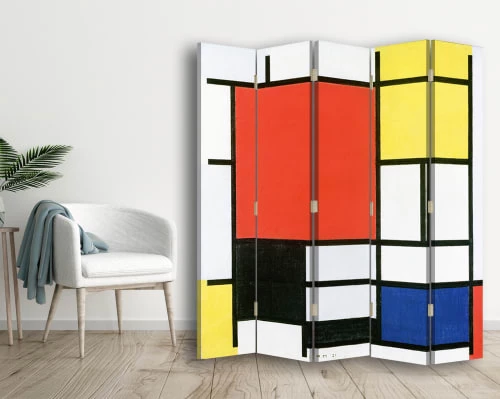 Legendarte Paravents Paravent Composition Avec Large Plan Rouge Mondrian 145x180cm (4x) 5 Legendarte Paravents Paravent Composition Avec Large Plan Rouge Mondrian 145x180cm (4x) – Image 3