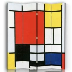 Legendarte Paravents Paravent Composition Avec Large Plan Rouge Mondrian 145x180cm (4x)