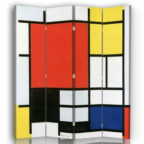 Legendarte Paravents Paravent Composition Avec Large Plan Rouge Mondrian 145x180cm (4x) 3 Legendarte Paravents Paravent Composition Avec Large Plan Rouge Mondrian 145x180cm (4x)