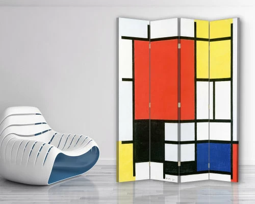 Legendarte Paravents Paravent Composition Avec Large Plan Rouge, Mondrian Cm 180x170 (5x) 5 Legendarte Paravents Paravent Composition Avec Large Plan Rouge, Mondrian Cm 180x170 (5x) – Image 3