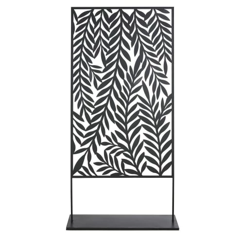 Maisons Du Monde Paravents Paravent D'extérieur En Métal Imprimé Feuillage Noir -Meubles d'appoint Soldes paravent d exterieur en metal imprime feuillage noir 1000 9 36 220329 1