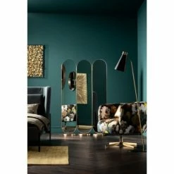 Nouveaux produits -Meubles d'appoint Soldes paravent en acier dore et verre miroir 1