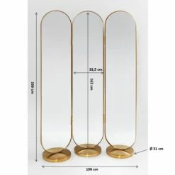 Kare Design Paravents Paravent En Acier Doré Et Verre Miroir -Meubles d'appoint Soldes paravent en acier dore et verre miroir 4