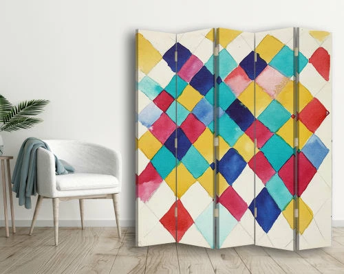 Legendarte Paravents Paravent Farbstudie Mit Rauten - Wassily Kandinsky Cm 180x170 (5x) 4 Legendarte Paravents Paravent Farbstudie Mit Rauten - Wassily Kandinsky Cm 180x170 (5x) – Image 2