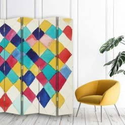 Legendarte Paravents Paravent Farbstudie Mit Rauten - Wassily Kandinsky Cm 180x170 (5x) 7 Legendarte Paravents Paravent Farbstudie Mit Rauten - Wassily Kandinsky Cm 180x170 (5x) -Meubles d'appoint Soldes paravent farbstudie mit rauten wassily kandinsky cm 180x170 5x 2