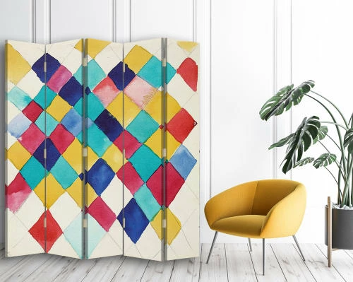 Legendarte Paravents Paravent Farbstudie Mit Rauten - Wassily Kandinsky Cm 180x170 (5x) 5 Legendarte Paravents Paravent Farbstudie Mit Rauten - Wassily Kandinsky Cm 180x170 (5x) – Image 3