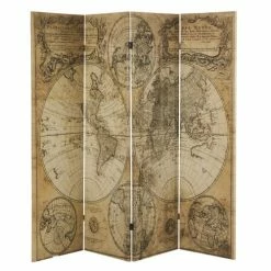 Maisons Du Monde Paravents Paravent Imprimé Carte Ancienne -Meubles d'appoint Soldes paravent imprime carte ancienne 1000 4 31 190353 3