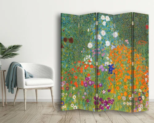 Legendarte Paravents Paravent Jarden De Fleurs - Gustav Klimt Cm 180x170 (5 Volets) 5 Legendarte Paravents Paravent Jarden De Fleurs - Gustav Klimt Cm 180x170 (5 Volets) – Image 3