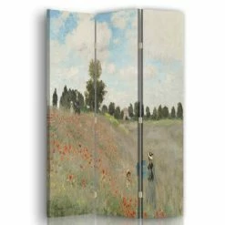 Legendarte Paravents Paravent Le Champ Des Coquelicots - Claude Monet 110x150cm (3 Volets)