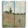 Legendarte Paravents Paravent Le Champ Des Coquelicots - Claude Monet 145x180cm (4 Volets) -Meubles d'appoint Soldes paravent le champ des coquelicots claude monet 145x180cm 4 volets