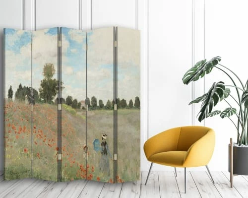 Legendarte Paravents Paravent Le Champ Des Coquelicots - Claude Monet Cm 180x170 (5 Volets) 4 Legendarte Paravents Paravent Le Champ Des Coquelicots - Claude Monet Cm 180x170 (5 Volets) – Image 2