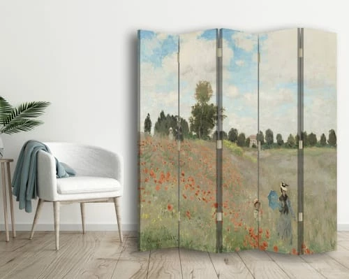 Legendarte Paravents Paravent Le Champ Des Coquelicots - Claude Monet Cm 180x170 (5 Volets) 5 Legendarte Paravents Paravent Le Champ Des Coquelicots - Claude Monet Cm 180x170 (5 Volets) – Image 3