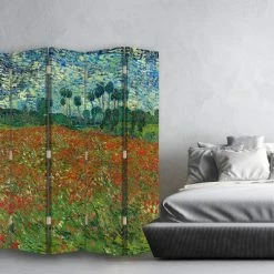 Legendarte Paravents Paravent Le Champ Des Coquelicots - Van Gogh Cm 180x170 (5 Volets) -Meubles d'appoint Soldes paravent le champ des coquelicots van gogh cm 180x170 5 volets 2