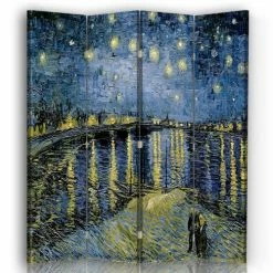 Legendarte Paravents Paravent Nuit Étoilée Sur Le Rhone - Van Gogh Cm 145x170 (4 Volets)