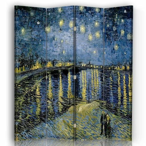 Legendarte Paravents Paravent Nuit Étoilée Sur Le Rhone - Van Gogh Cm 145x170 (4 Volets) 3 Legendarte Paravents Paravent Nuit Étoilée Sur Le Rhone - Van Gogh Cm 145x170 (4 Volets)