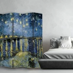 Legendarte Paravents Paravent Nuit Étoilée Sur Le Rhone - Van Gogh Cm 180x170 (5 Volets) 8 Legendarte Paravents Paravent Nuit Étoilée Sur Le Rhone - Van Gogh Cm 180x170 (5 Volets) -Meubles d'appoint Soldes paravent nuit etoilee sur le rhone van gogh cm 180x170 5 volets 2
