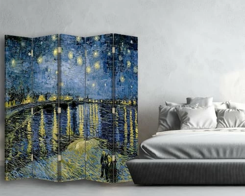 Legendarte Paravents Paravent Nuit Étoilée Sur Le Rhone - Van Gogh Cm 180x170 (5 Volets) 5 Legendarte Paravents Paravent Nuit Étoilée Sur Le Rhone - Van Gogh Cm 180x170 (5 Volets) – Image 3