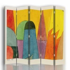 Legendarte Paravents Paravent With The Mauve Triangle - Paul Klee Cm 180x170 (5 Volets)