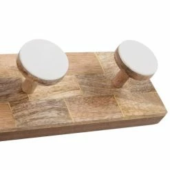 Maisons Du Monde Portemanteaux Et Patères Patère 4 Crochets En Bois De Manguier Et Résine Blanche -Meubles d'appoint Soldes patere 4 crochets en bois de manguier et resine blanche 1000 13 30 227252 2