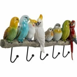 Kare Design Portemanteaux Et Patères Patère 5 Crochets Oiseaux En Polyrésine Et Acier -Meubles d'appoint Soldes patere 5 crochets oiseaux en polyresine et acier 3
