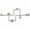 Maisons Du Monde Portemanteaux Et Patères Patère 6 Crochets En Métal Noir Et Bois Hévéa -Meubles d'appoint Soldes patere 6 crochets en metal noir et bois hevea 1000 10 10 227232 1