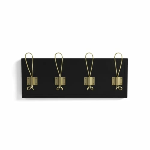 Potiron Paris Portemanteaux Et Patères Patère En Bois Et Métal Noir Et Or 3 Potiron Paris Portemanteaux Et Patères Patère En Bois Et Métal Noir Et Or