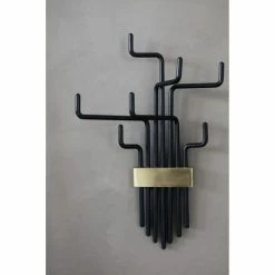 Nouveaux produits -Meubles d'appoint Soldes patere en metal noir et laiton 1