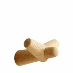 WOUD Portemanteaux Et Patères Patère Noire En Bois De Chêne -Meubles d'appoint Soldes patere nature en bois de chene 3