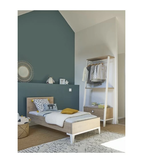 Calicosy Valets De Nuits Et Portants Portant 1 Tiroir Avec 1 étagère - Blanc Et Marron 4 Calicosy Valets De Nuits Et Portants Portant 1 Tiroir Avec 1 étagère - Blanc Et Marron – Image 2