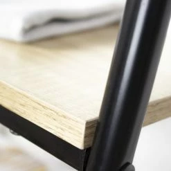 Casâme Valets De Nuits Et Portants Portant 2 étagères Style Industriel - Noir -Meubles d'appoint Soldes portant 2 etageres style industriel noir 5