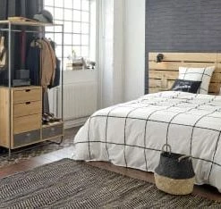 Maisons Du Monde Valets De Nuits Et Portants Portant 4 Tiroirs En Métal Et Sapin Massif -Meubles d'appoint Soldes portant 4 tiroirs en metal et sapin massif 1000 1 24 196045 4