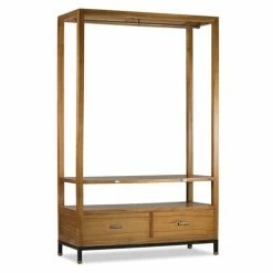 MOYCOR Valets De Nuits Et Portants Portant En Bois De Mindi Et Métal Noir H190