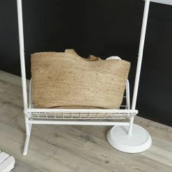 Urban Meuble Valets De Nuits Et Portants Portant Vêtement Porte-serviette Moderne Et élégant Blanc -Meubles d'appoint Soldes portant vetement porte serviette moderne et elegant blanc 4