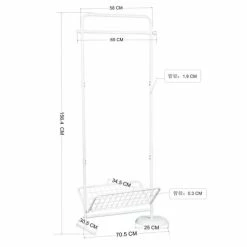 Urban Meuble Valets De Nuits Et Portants Portant Vêtement Porte-serviette Moderne Et élégant Blanc -Meubles d'appoint Soldes portant vetement porte serviette moderne et elegant blanc 5