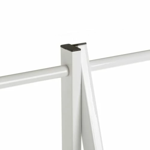 Wadiga Portemanteaux Et Patères Portant Vêtements Bois Et Métal Blanc - 55x45x150cm 5 Wadiga Portemanteaux Et Patères Portant Vêtements Bois Et Métal Blanc - 55x45x150cm – Image 3